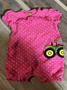 Pink John Deere Tractor And Hearts Baby Jumper 6-9 Months - Picture 1 of 9