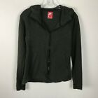 Nike Womens Army Green Zip Front Hoodie Sweatshirt Cotton Blend Size S Red Label