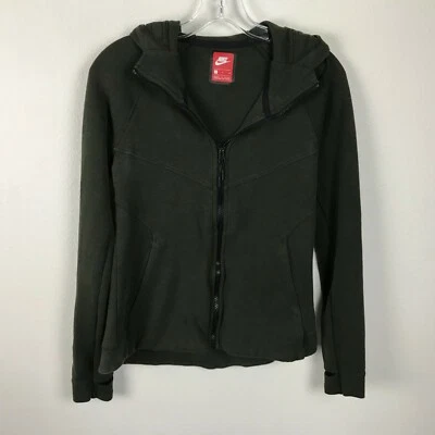 Sudadera con Capucha Nike Para Mujer Verde Ejército Cremallera Frontal Mezcla de Algodón Talla S Etiqueta Roja Foto 1 de 4