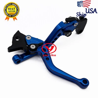 For Honda CNC Blue Shorty Clutch Brake Lever Hand VTX1300 2003 2004 2005-2008 - Image 1 of 4