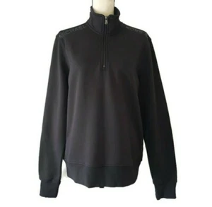 Michael Kors Black Quarter Zip Up Pullover Sweatshirt Size M - Picture 1 of 6