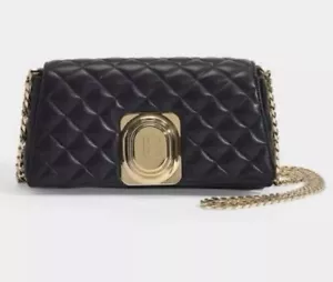 Authentic Balmain Handbag Crossbody Bag Black Lambskin Leather Gold Chain Vgc - Picture 1 of 10
