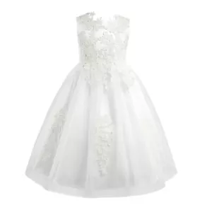 Floral Lace Flower Girl Dress Embroidered Pageant Dresses Communion Ball Gowns - Picture 1 of 18