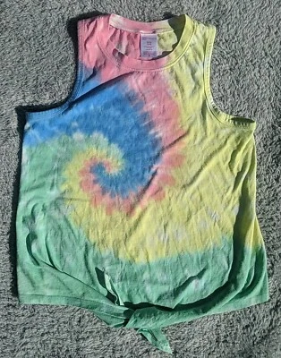 No Boundaries Womens Size Small White And Blue Tie Dyed Crew Neck Sweatshirt - Image 1 of 4