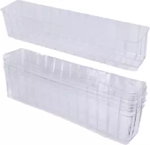 10 Pcs Plastic Planter Liners Clear Rectangular Plastic Liners for Flower Box Pl - Picture 1 of 12