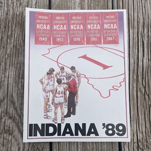 1989 Indiana College Basketball Media Guide - Big Ten Hoosiers Bobby Knight