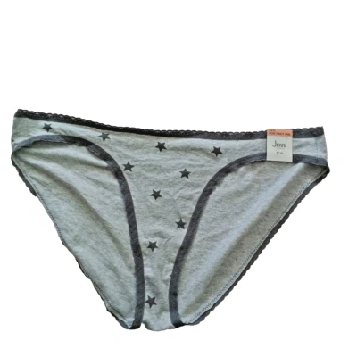 NWT JENNI Brief Size 3XL Gray w/ Star Print Cotton Spandex Blend - Image 1 of 4