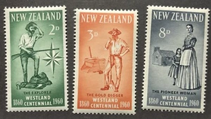 New Zealand Scott 330-332 1960 MAY 16 PERF. 14X14 1/2. MNH. - Picture 1 of 1