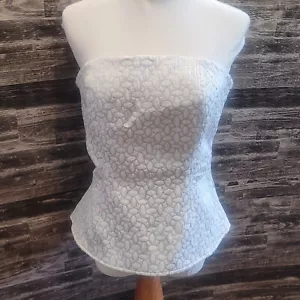 The Limited Corset Boustier White With Silver Top Size Large - Picture 1 of 7