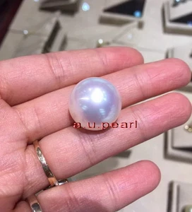 Australia Top quality REAL perfect round WHITE 13-14MM LOOSE SOUTH SEA PEARL - Picture 1 of 6