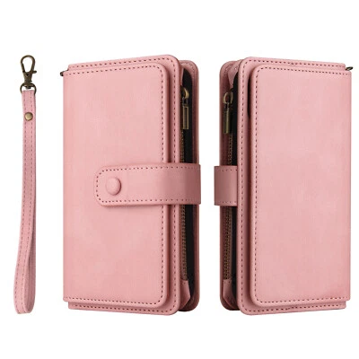 Zipper Leather Flip Wallet Case Phone Case Cover For iPhone 12 13 14 15 16 11 17 - Image 1 of 4