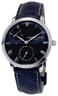 Frederique Constant Slimline Automatic Blue Leather Date Mens Watch FC-723NR3S6 - Image 1 of 3