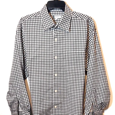 Bachrach Mens M Button Long Sleeve Shirt 16.5 32/33 striped Check pattern Cotton - Image 1 of 3