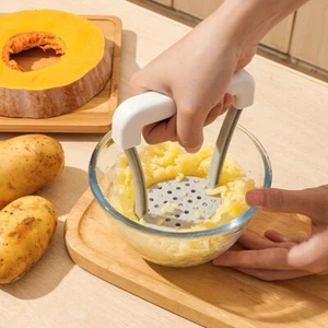 Trituradora de Patatas Manual PP Blanca con Mango Antideslizante, Lavable Cocina Verdura M - Imagen 1 de 7