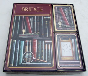 DOBLE BARAJA DE CARTAS DE PUENTE DE BIBLIOTECA SELLADAS con CAJA Y ALMOHADILLA DE PARTITURAS - Imagen 1 de 1