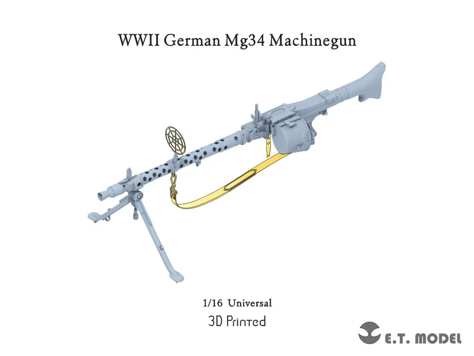 ET model 1:16 P16-001 WWII German Mg34 Machinegun(3D Printed) - Image 1 of 4