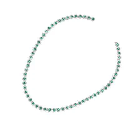 COLLANA OTTAVIANI Donna Argentata In OTTONE Placcato Con Zirconi Verdi 501048C - Immagine 1 di 4