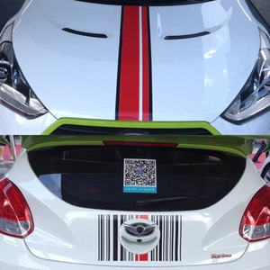 Car Stickers Rally Barcode Stripes 8'' for VELOSTER Vinyl Hood Rear Decals ZC937 - Bild 1 von 5