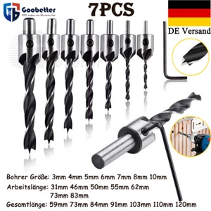 7tlg HSS Holzbohrer Senkbohrer Bohrer 3mm 4mm-10mm Set für Holz Aufstecksenker - Bild 1 von 20