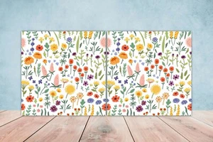 Conjunto de 2 azulejos de pared con estampado floral decoración de pared con estampado floral - Imagen 1 de 2