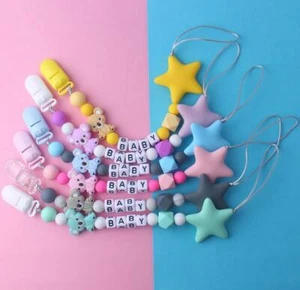 Silikon Star Koala Schnullerkette mit Wunschname Name Baby Geschenkide DIY - Picture 1 of 10