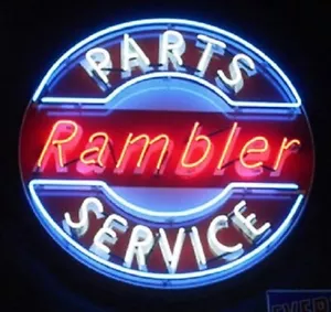 Rambler Parts Service Open 24"x24" Neon Sign Lamp Light With HD Vivid Printing - Picture 1 of 4