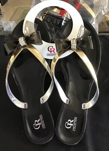 CAPE ROBBIN WOMEN'S BLACK JELLY SANDAL BOW FLIP FLOP SANDALS SZ. 71/2 - Picture 1 of 7