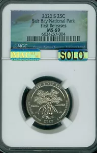 2020 S SALT RIVER BAY PARK QUARTER NGC MS69 MAC SOLO FINEST SPOTLESS QUALITY * - Picture 1 of 2