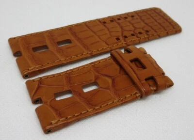 Nueva correa de cocodrilo marrón Roger Dubuis T26 28 mm OEM genuina Foto 1 de 4
