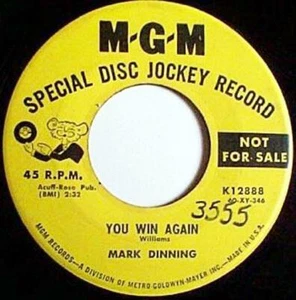 Mark Dinning, You Win Again - A Star Is Born, MGM Records 12888 Promo - Picture 1 of 1