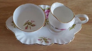 Vintage Bone China 3 Pc. of Sugar Bowl, Creamer and Plate SET Kent Gardeners - Picture 1 of 8