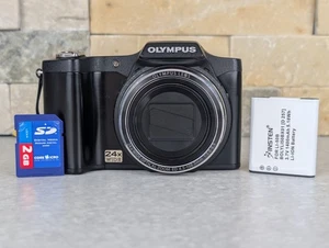 Olympus SZ-14 14 MP Digital Camera Black 24x Wide TESTED W/ SD & BATTERY - Picture 1 of 10