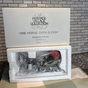 Dept 56 Heritage Village Collection One Horse Open Sleigh #59820 w/ Box Retired - Picture 1 of 4
