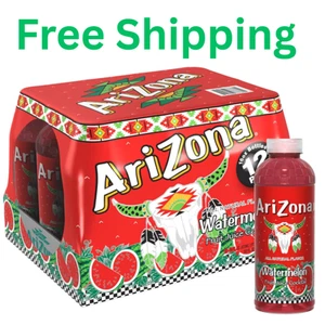 AriZona Watermelon Juice Cocktail 12 Pack | 16oz Cans, Real Fruit, Sweet Drink - Picture 1 of 4