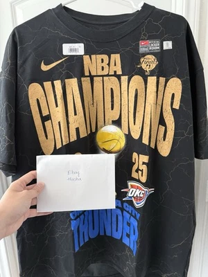 Oklahoma City Thunder Nike 2025 NBA Finals Champions Locker Room Shirt Size XL - Image 1 of 4
