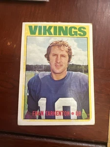 1972 Topps 225 Fran Tarkenton Minnesota Vikings Karte - Bild 1 von 2
