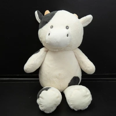 Brinquedo de pelúcia de vaca Kellytoy chocalho bicho de pelúcia orelhas enrugadas cinza branco Jazwares - Imagem 1 de 4