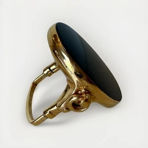 Seltener Vintage Vendome Ring verstellbar goldfarben schwarz Schmuck - Bild 1 von 9