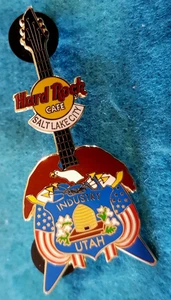 SALT LAKE CITY STATE FLAG GUITAR SERIES 2005 FLYING V BEEHIVE Hard Rock Cafe PIN - Bild 1 von 1