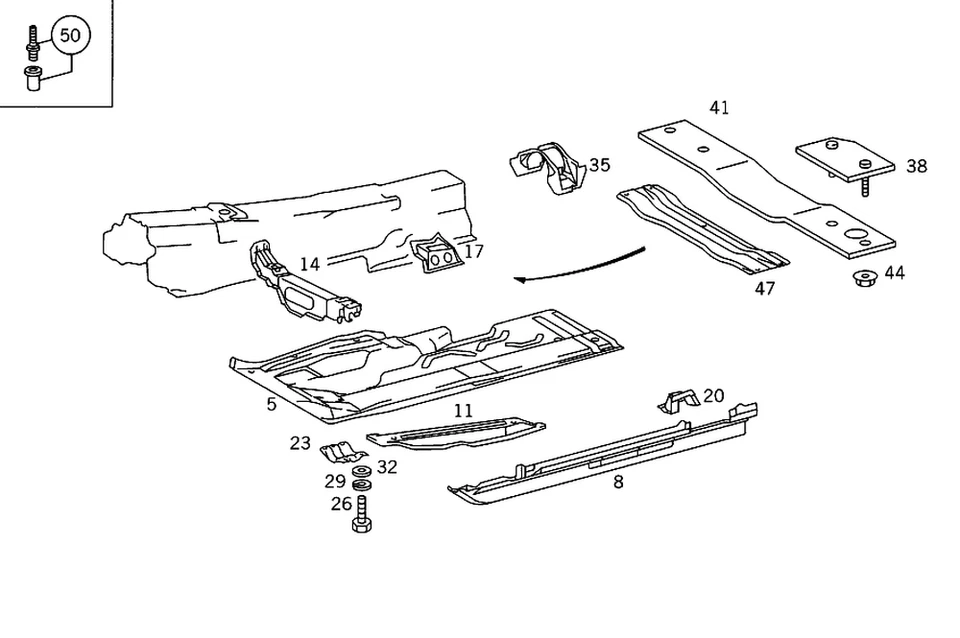 Eje de hélice de tuerca de cuello genuino Mercedes-Benz 140-990-07-50 Foto 1 de 1