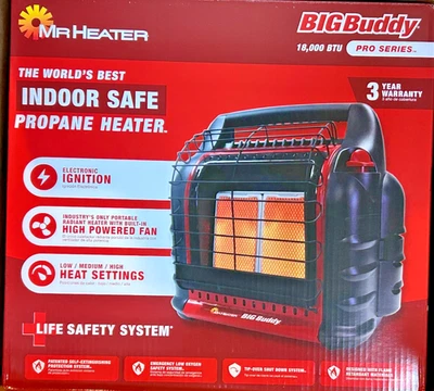 Mr. Heater Big Buddy MH18B 18,000 BTU Portable Propane Heater Indoor Safe - Image 1 of 4