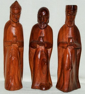 Alte Krippenfiguren Heiligen 3 Könige  bis  19 cm hoch aus HOLZ Hand geschnitzt - Bild 1 von 8