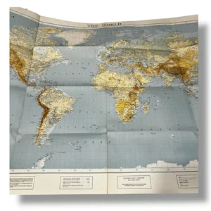 Mapa vintage de la Sociedad Geológica Americana del Mundo 1937 J - Imagen 1 de 4