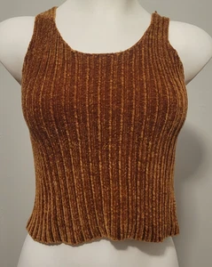 Knit Tank Top * Large 10/12 * Girls * Gold Fluffy Soft - Picture 1 of 5