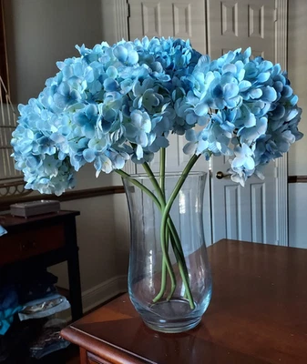 Flores de seda hortensia altos detalles TOPIA 4 tallos (gris azulado) Foto 1 de 2