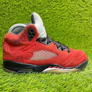 Nike Air Jordan 5 Retro Raging Bull Boys Size 5.5Y Red Athletic Shoes Sneakers - Picture 1 of 20