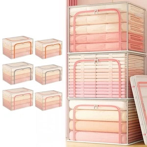 Portable Organizer Wardrobe Organization Clothes Storage Bin Metal Frame - Picture 1 of 22