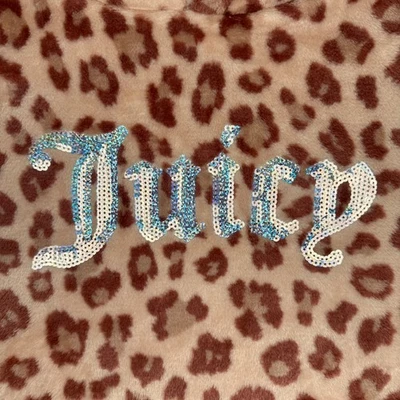 Juicy Couture Mujer S/M Estampado de Leopardo Sherpa Sudadera con Capucha Tumbona Canguro Bolsillo Nuevo con Etiquetas Foto 1 de 4