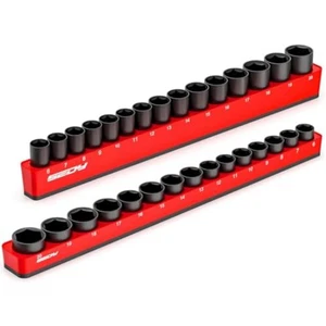 Set Organizzatore Presa Magnetica Metrica 2 Pezzi 3/8"-Drive (Contiene 30 Prese) - Det - Foto 1 di 5