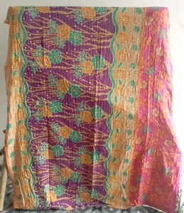 Handmade Kantha Quilt Indian Bedding Bedspread Quilt Coverlet Blanket Throw Twin - Picture 1 of 2